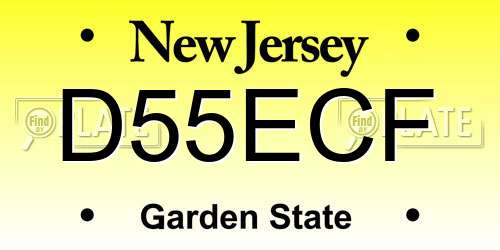 D55ECF New Jersey License Plate