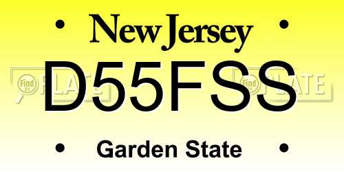 D55FSS New Jersey License Plate