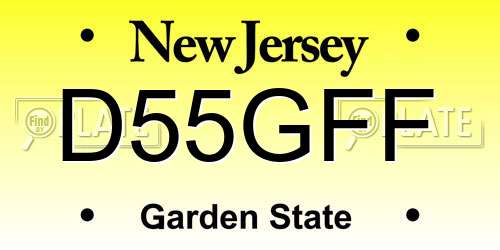 D55GFF New Jersey License Plate