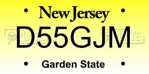 D55GJM New Jersey License Plate