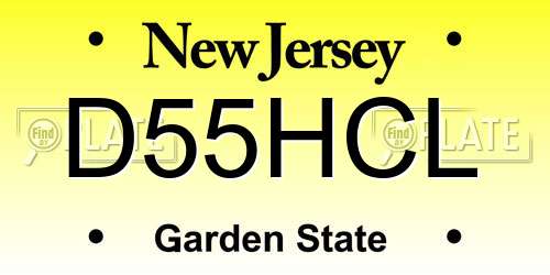 D55HCL New Jersey License Plate