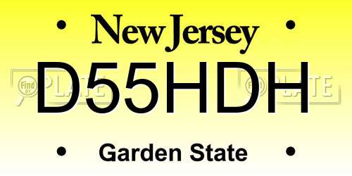 D55HDH New Jersey License Plate