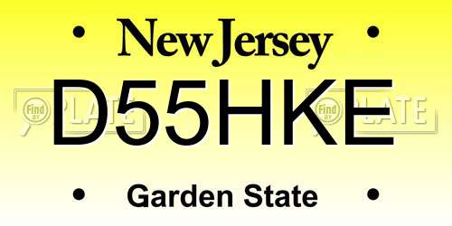 D55HKE New Jersey License Plate