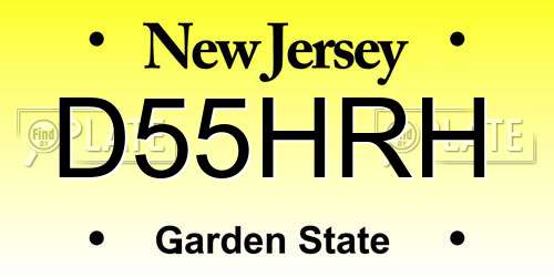 D55HRH New Jersey License Plate