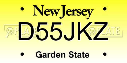 D55JKZ New Jersey License Plate