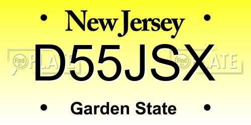 D55JSX New Jersey License Plate