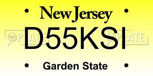 D55KSI New Jersey License Plate
