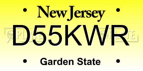 D55KWR New Jersey License Plate