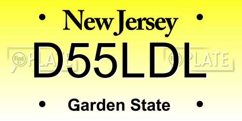 D55LDL New Jersey License Plate