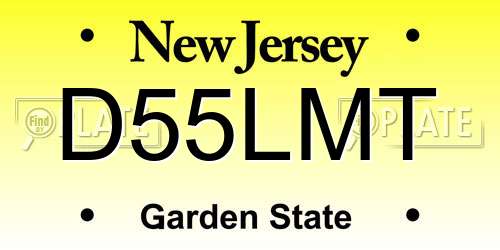 D55LMT New Jersey License Plate