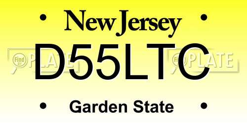 D55LTC New Jersey License Plate