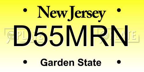 D55MRN New Jersey License Plate