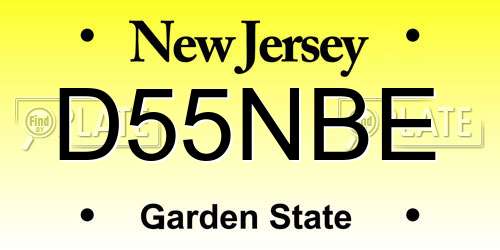 D55NBE New Jersey License Plate