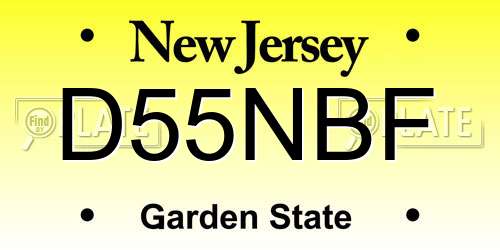 D55NBF New Jersey License Plate