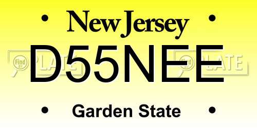 D55NEE New Jersey License Plate