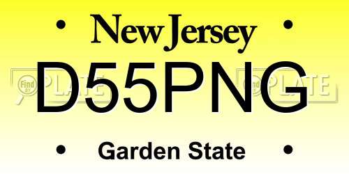 D55PNG New Jersey License Plate
