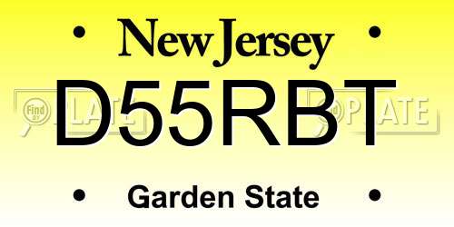 D55RBT New Jersey License Plate