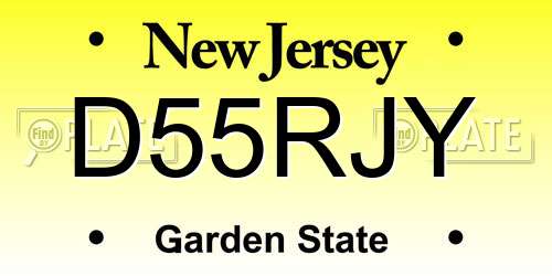 D55RJY New Jersey License Plate