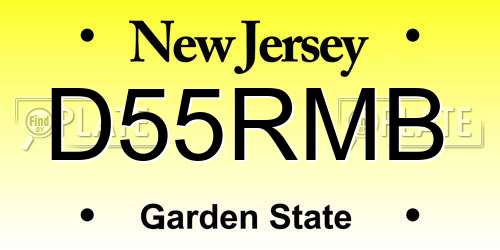 D55RMB New Jersey License Plate