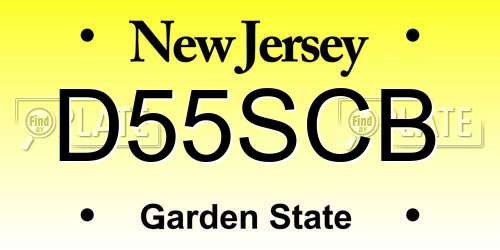D55SCB New Jersey License Plate