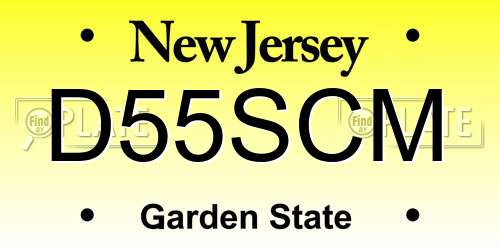 D55SCM New Jersey License Plate