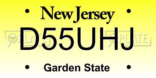 D55UHJ New Jersey License Plate