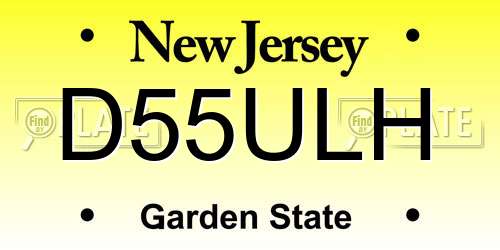 D55ULH New Jersey License Plate