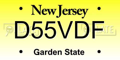 D55VDF New Jersey License Plate