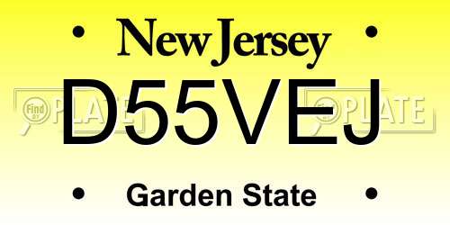 D55VEJ New Jersey License Plate