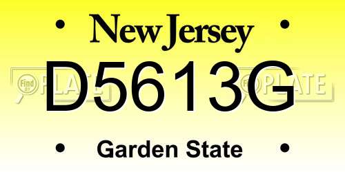 D5613G New Jersey License Plate