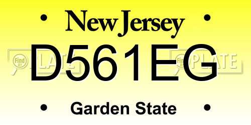 D561EG New Jersey License Plate