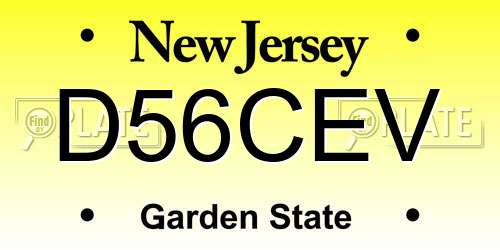 D56CEV New Jersey License Plate