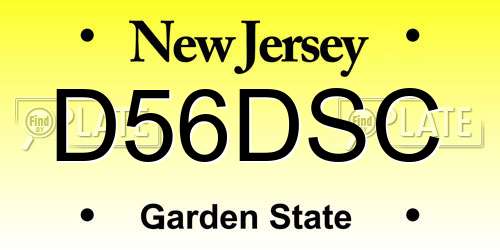 D56DSC New Jersey License Plate