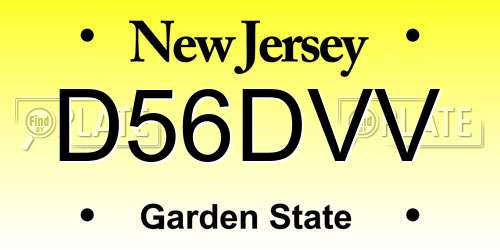 D56DVV New Jersey License Plate