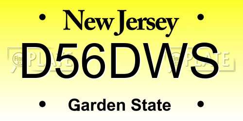 D56DWS New Jersey License Plate