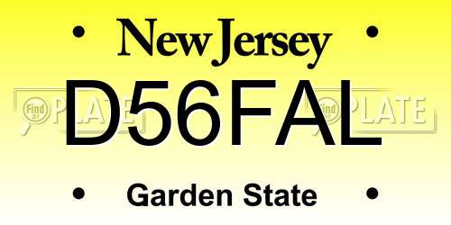 D56FAL New Jersey License Plate