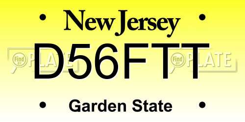 D56FTT New Jersey License Plate