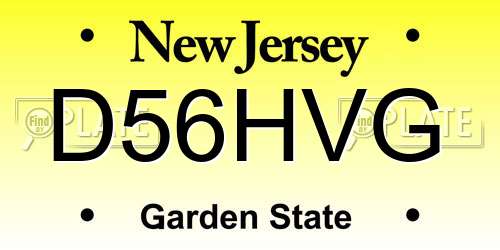D56HVG New Jersey License Plate