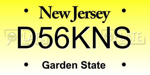 D56KNS New Jersey License Plate