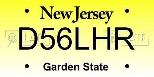 D56LHR New Jersey License Plate