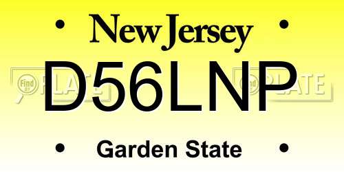 D56LNP New Jersey License Plate