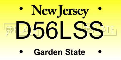 D56LSS New Jersey License Plate