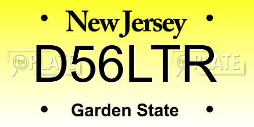D56LTR New Jersey License Plate