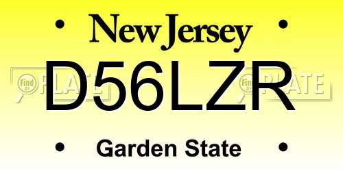 D56LZR New Jersey License Plate