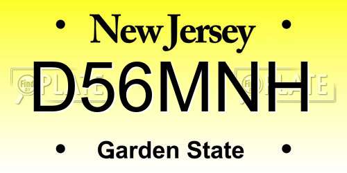 D56MNH New Jersey License Plate