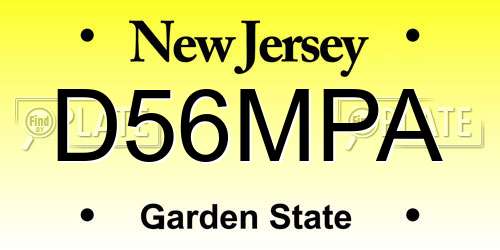 D56MPA New Jersey License Plate