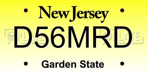 D56MRD New Jersey License Plate
