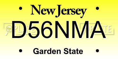 D56NMA New Jersey License Plate