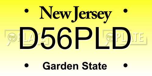 D56PLD New Jersey License Plate