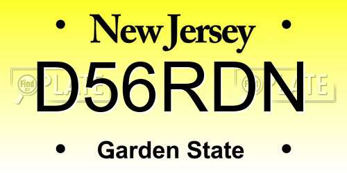 D56RDN New Jersey License Plate